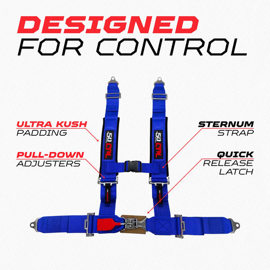 2" 4 Point Racing Harness – Pro Series Race Latch | 50 Caliber Racing