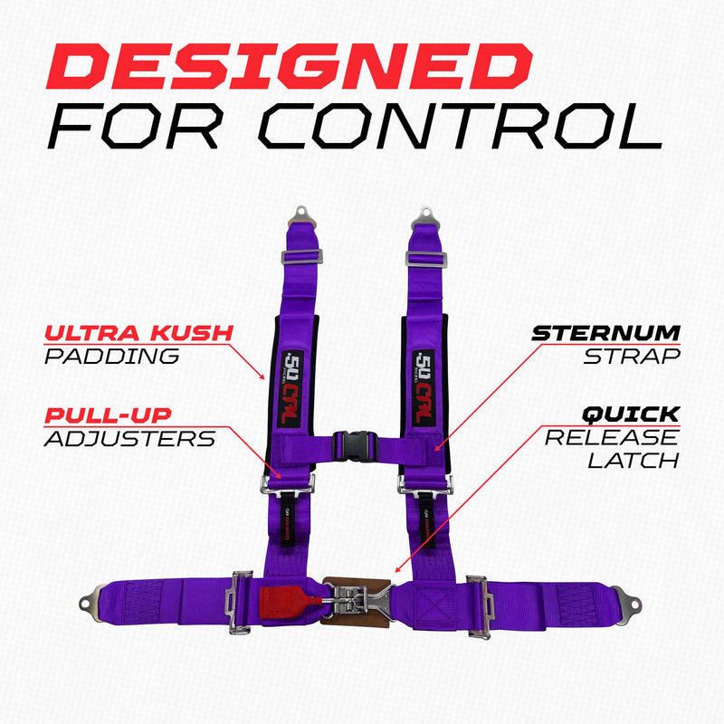 Load image into Gallery viewer, Pro Series 2" 4 point Latch Harness 50 Caliber Racing Harness
