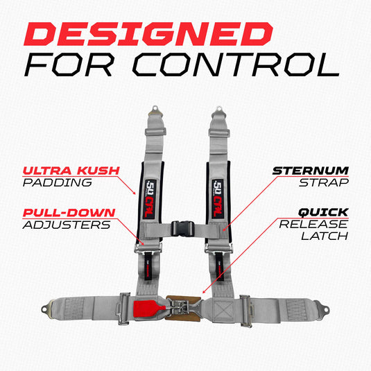 2" 4 Point Racing Harness – Pro Series Race Latch | 50 Caliber Racing