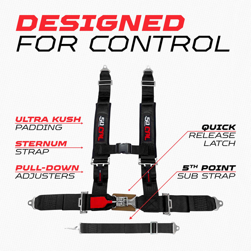 Load image into Gallery viewer, 2" 5 Point Racing Harness – Pro Series Race Latch | 50 Caliber Racing
