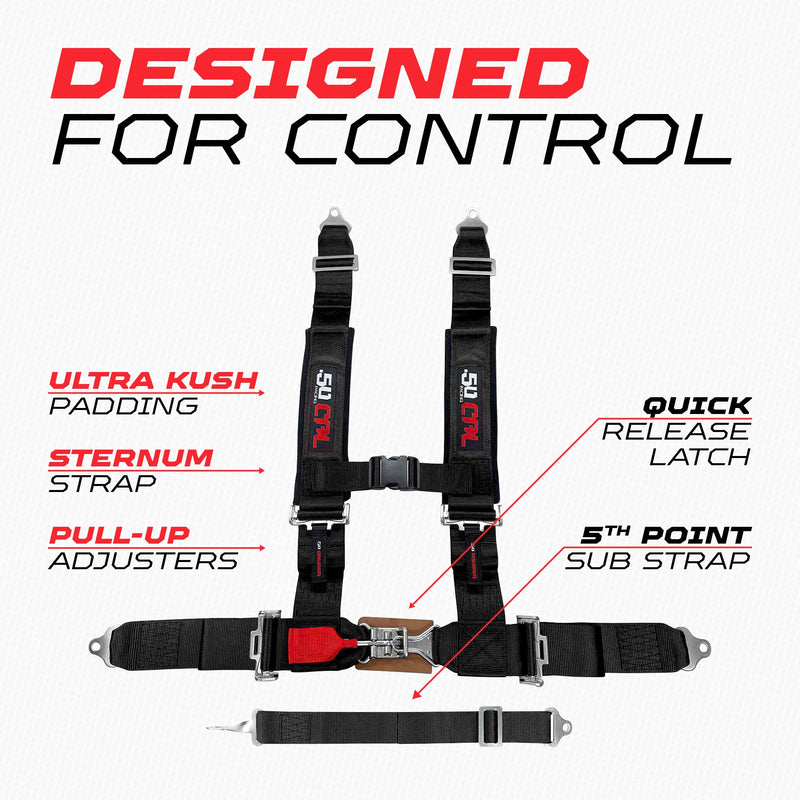 Load image into Gallery viewer, 2" 5 point Pro Series Latch Harness 50 Caliber Racing Harness
