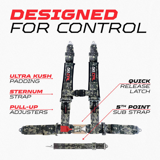 2" 5 point Pro Series Latch Harness 50 Caliber Racing Harness