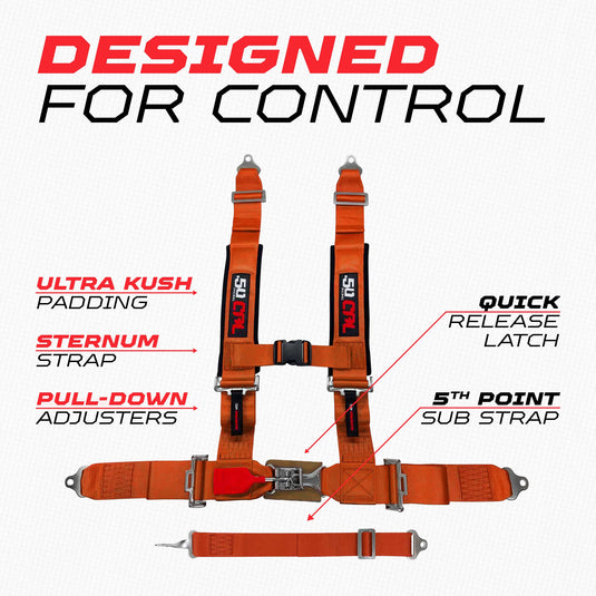 2" 5 Point Racing Harness – Pro Series Race Latch | 50 Caliber Racing