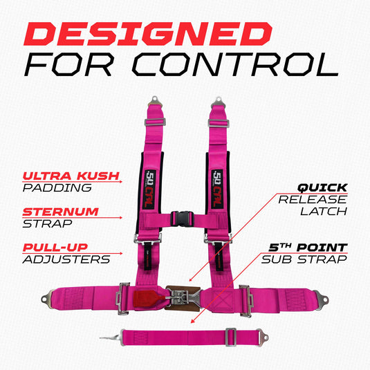 2" 5 point Pro Series Latch Harness 50 Caliber Racing Harness
