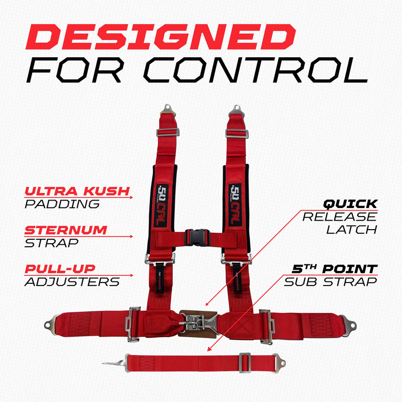 Load image into Gallery viewer, 2" 5 point Pro Series Latch Harness 50 Caliber Racing Harness
