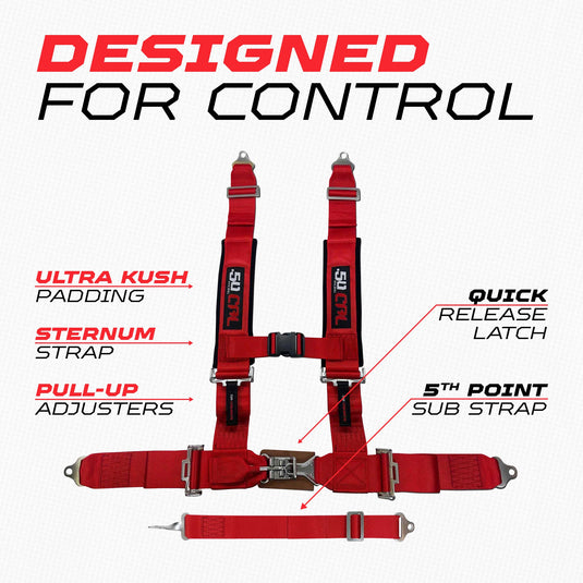 2" 5 point Pro Series Latch Harness 50 Caliber Racing Harness