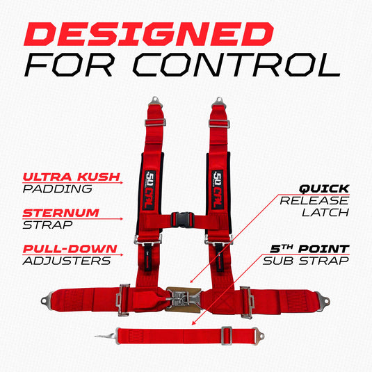 3" 5 Point Racing Harness – Pro Series Race Latch | 50 Caliber Racing