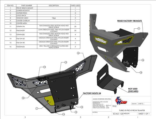 L&W Fab Front Winch Bumper for Polaris RZR Pro R, Turbo R, Pro S
