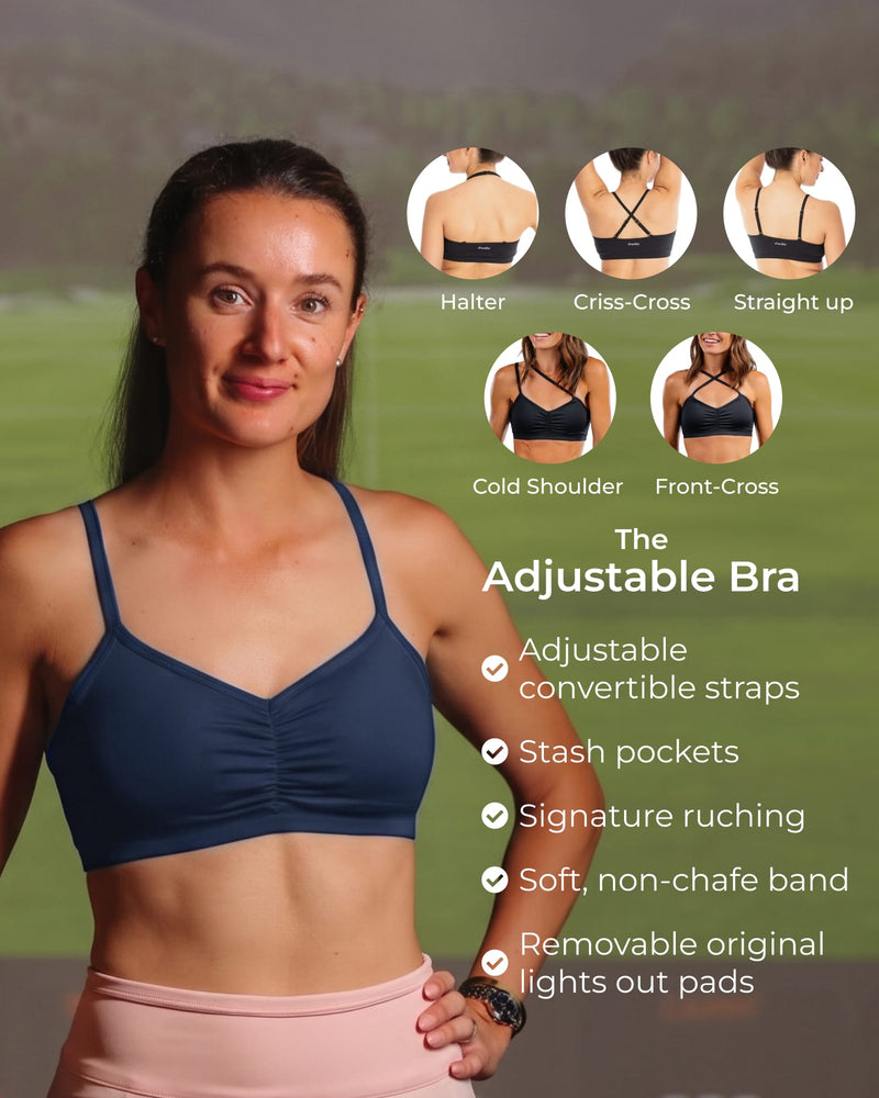Load image into Gallery viewer, Adjustable Bra – Night Swim Navy
