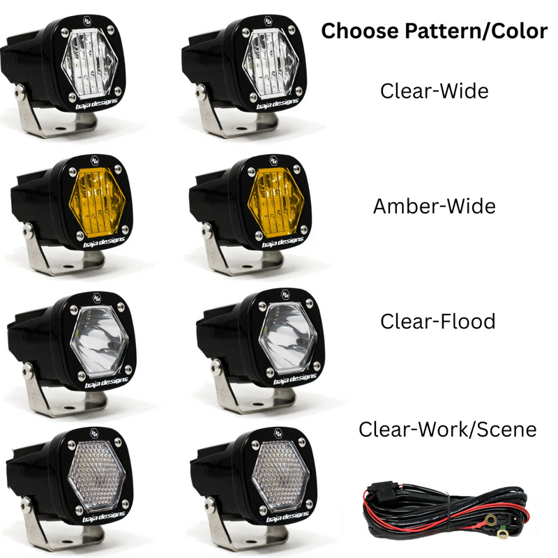 Load image into Gallery viewer, Baja Designs S1 Black LED Auxiliary Light Pod Pair - (Choose Color/Pattern)
