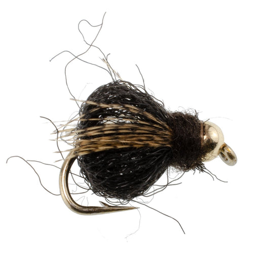 Bead Head LaFontaine Black Deep Sparkle Caddis Pupa - 12 Flies Size 16