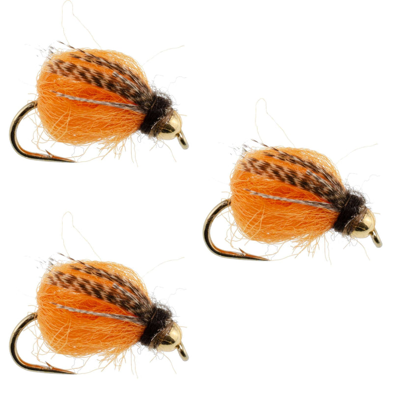Load image into Gallery viewer, 3 Pack Bead Head LaFontaine Deep Sparkle October Caddis Pupa - Size 10
