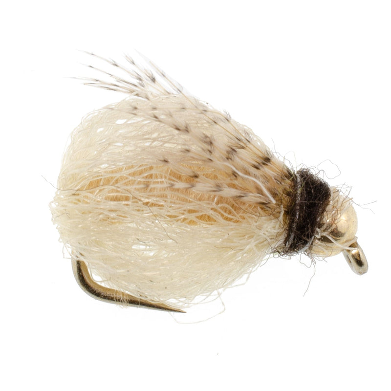 Load image into Gallery viewer, 3 Pack Bead Head LaFontaine Tan Deep Sparkle Caddis Pupa - Hook Size 18
