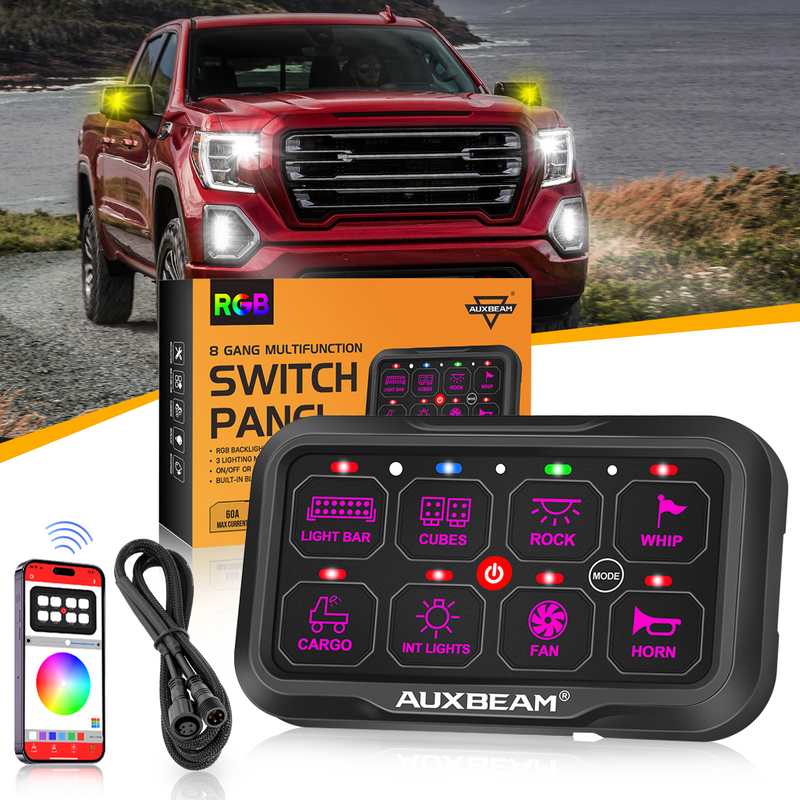 Load image into Gallery viewer, AR-800 Multifunction RGB Switch Panel with Bluetooth Controlled for 2021 GMC Sierra 1500 2500 3500 GMC Sierra AT4
