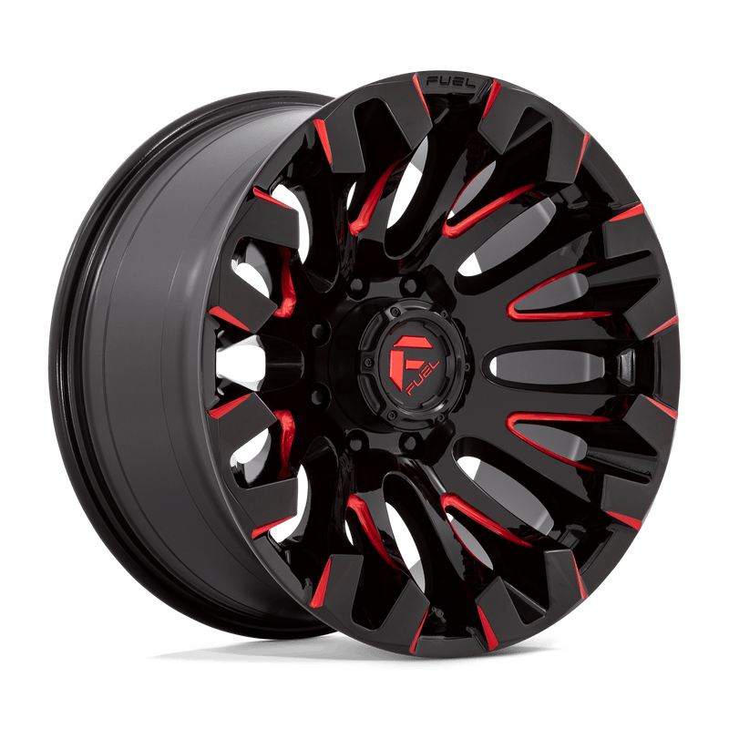 Load image into Gallery viewer, Fuel 1 Pc D829 Quake Gloss Black Milled Red Tint
