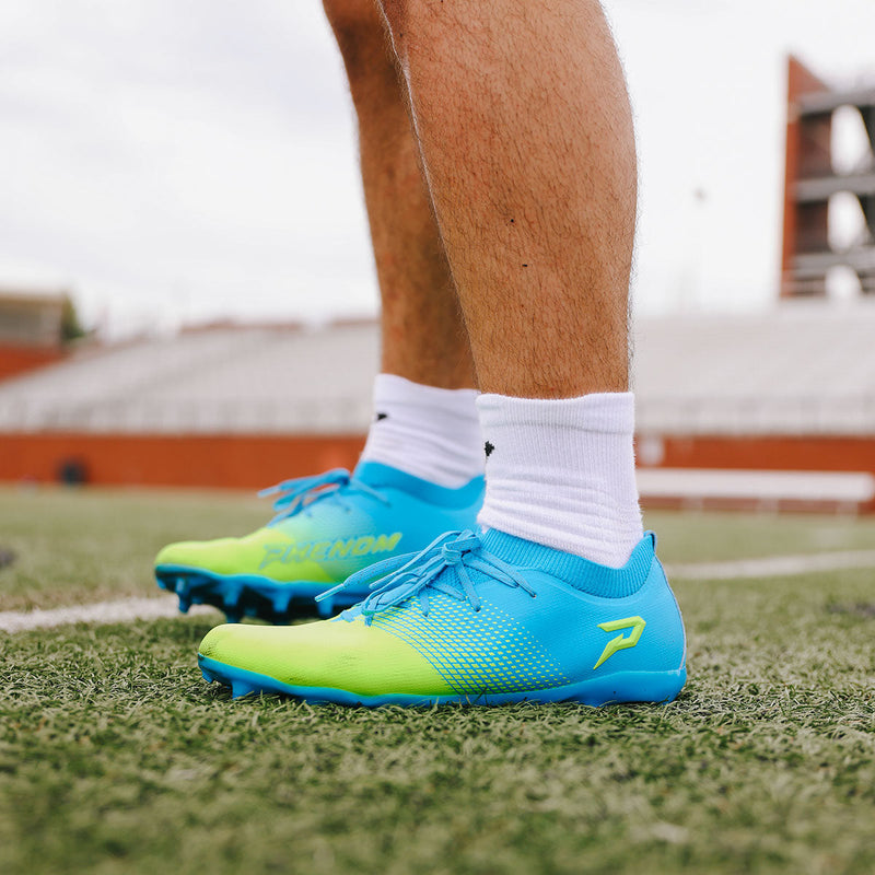 Load image into Gallery viewer, Quantum Energy Flag Football Cleats - Columbia Blue &amp; Slime
