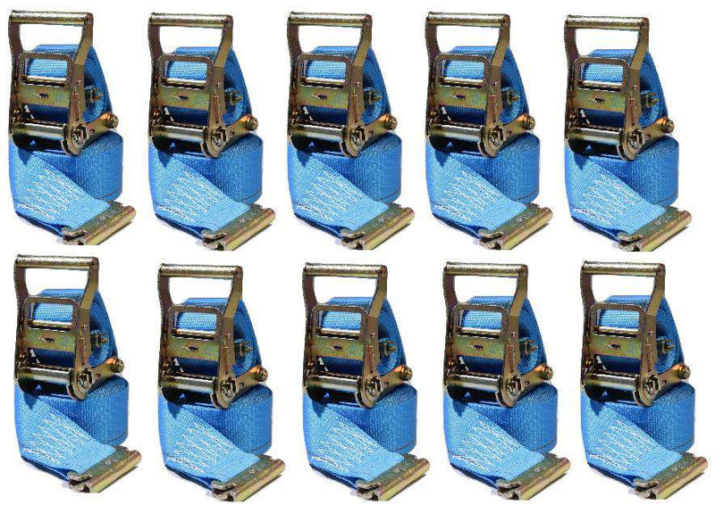 Load image into Gallery viewer, 2 in x 20 Ft Van Ratchet Strap E-Track w/ Spring E 10 PACK | R20EX10
