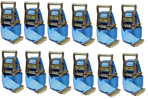 2 in x 20 Ft Van Ratchet Strap Logistic E-Track w/ Spring E 12 PACK | R20EX12