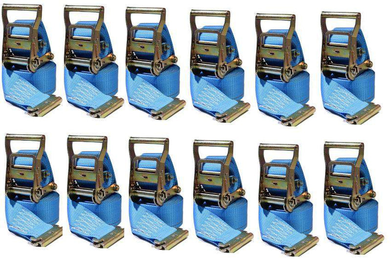 Load image into Gallery viewer, 2 in x 20 Ft Van Ratchet Strap Logistic E-Track w/ Spring E 12 PACK | R20EX12
