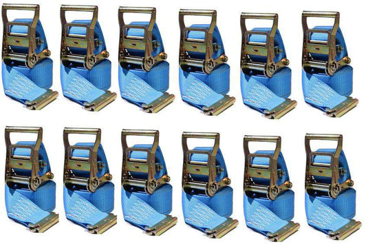 2 in x 20 Ft Van Ratchet Strap Logistic E-Track w/ Spring E 12 PACK | R20EX12