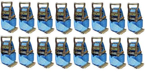 2 in x 20 Ft Van Ratchet Strap E-Track w/ Spring E 16 PACK | R20EX16