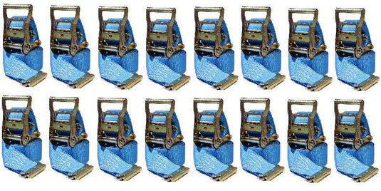 2 in x 20 Ft Van Ratchet Strap E-Track w/ Spring E 16 PACK | R20EX16