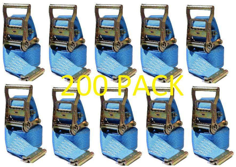 Load image into Gallery viewer, 2 x 20 Ft Van Ratchet Strap Logistic E-Track w/ Spring E 200 PACK  | 200 Pack
