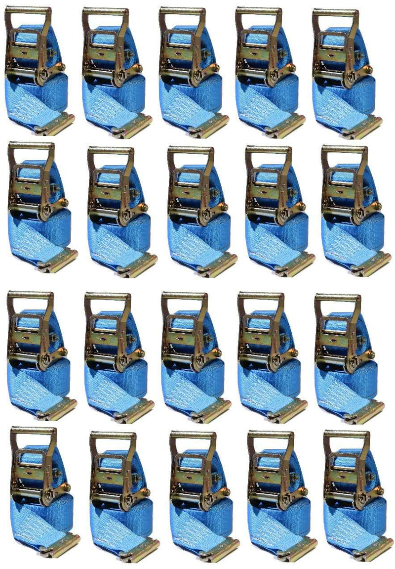 Load image into Gallery viewer, 2 in x 20 Ft Van Ratchet Strap Logistic E-Track w/ Spring E 20 PACK  | R20E
