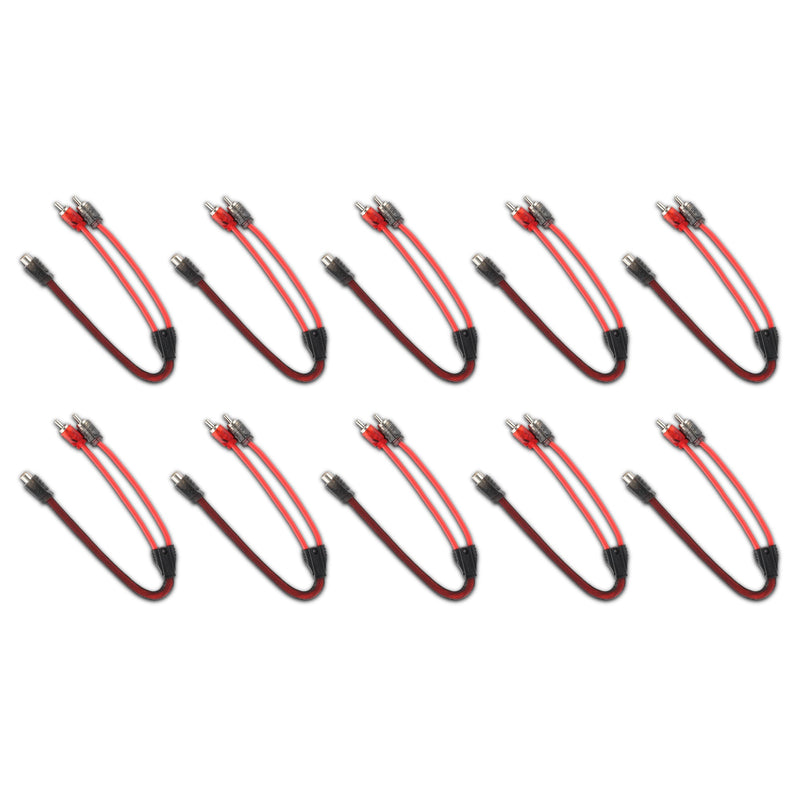 Load image into Gallery viewer, Level 2 RCA 100% Copper OFC Y Connector 1 FEMALE to 2 MALE - 10 Pack
