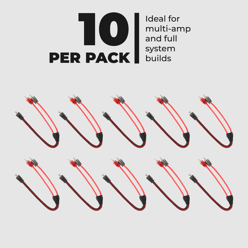 Load image into Gallery viewer, Level 2 RCA 100% Copper OFC Y Connector 1 FEMALE to 2 MALE - 10 Pack
