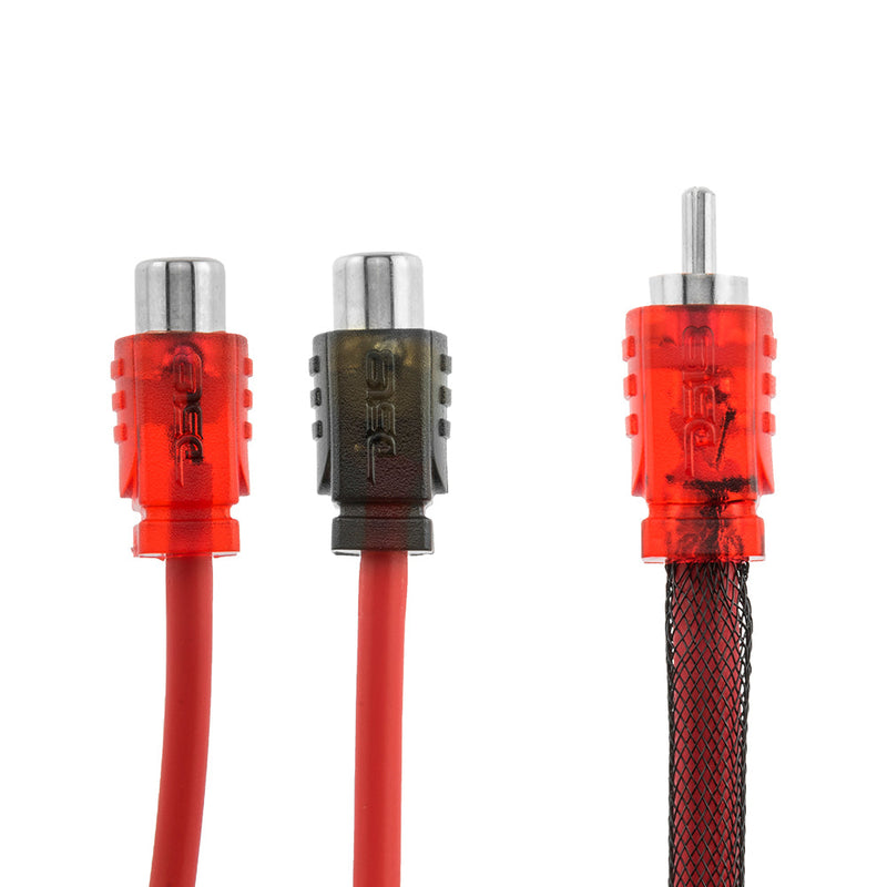 Load image into Gallery viewer, Level 2 RCA 100% Copper OFC Y Connector 1 MALE to 2 FEMALE - RED
