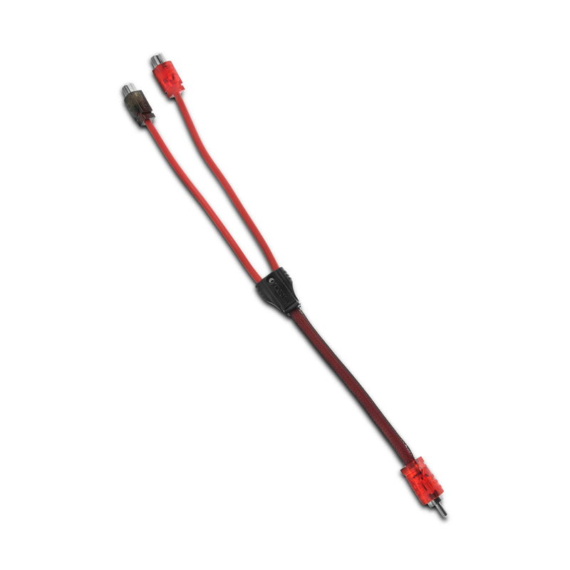 Load image into Gallery viewer, Level 2 RCA 100% Copper OFC Y Connector 1 MALE to 2 FEMALE - RED
