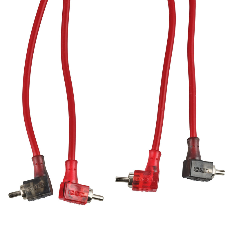 Load image into Gallery viewer, 100% OFC Ultra Flex 2-Channel RCA with 90 Degree Ends, Dual Twist Wire, Red Braided Jacket - 20 ft
