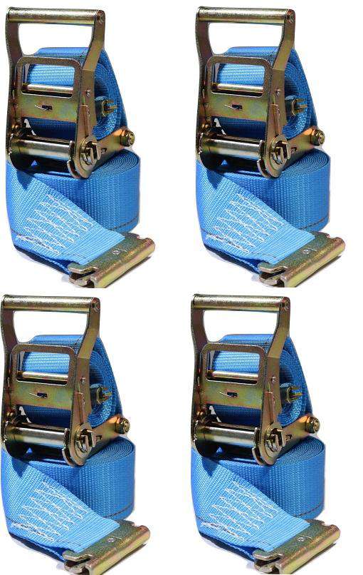 Load image into Gallery viewer, 2 in x 20 Ft Van Ratchet Strap Logistic E-Track w/ Spring E | 4 PACK
