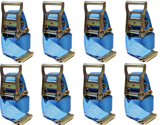 2 in x 20 Ft Van Ratchet Strap Logistic E-Track w/ Spring E 8 PACK | R20E