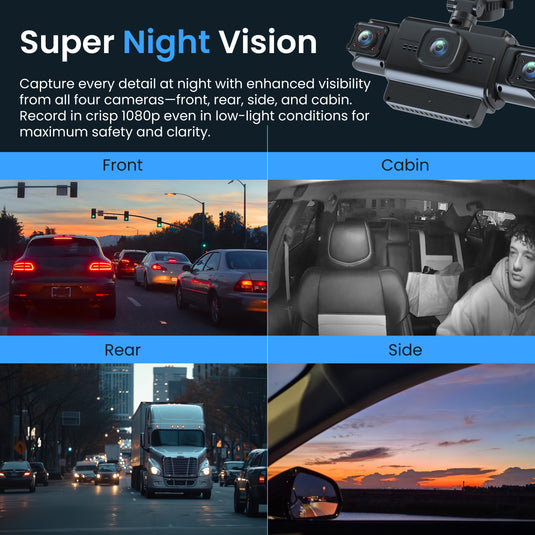 Rexing R4-RD 4-Channel Dash Cam with All-Around 1080p, Built-in 360° Parking Monitor, Wi-Fi, GPS, IR Night Vision