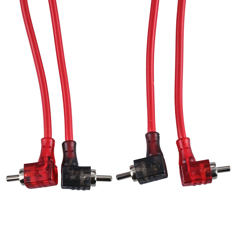 Load image into Gallery viewer, 100% OFC Ultra Flex 2-Channel RCA with 90 Degree Ends, Dual Twist Wire, Red Braided Jacket - 6 ft
