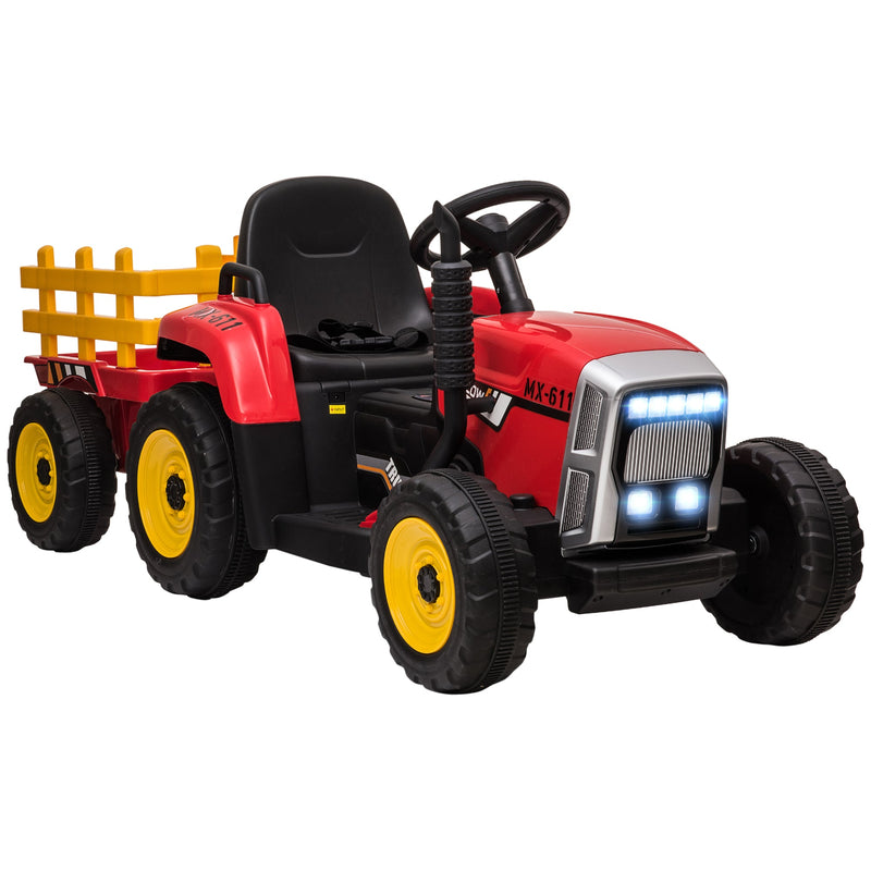 Load image into Gallery viewer, 12V Electric Tractor with Trailer and Dual Motors for Kids
