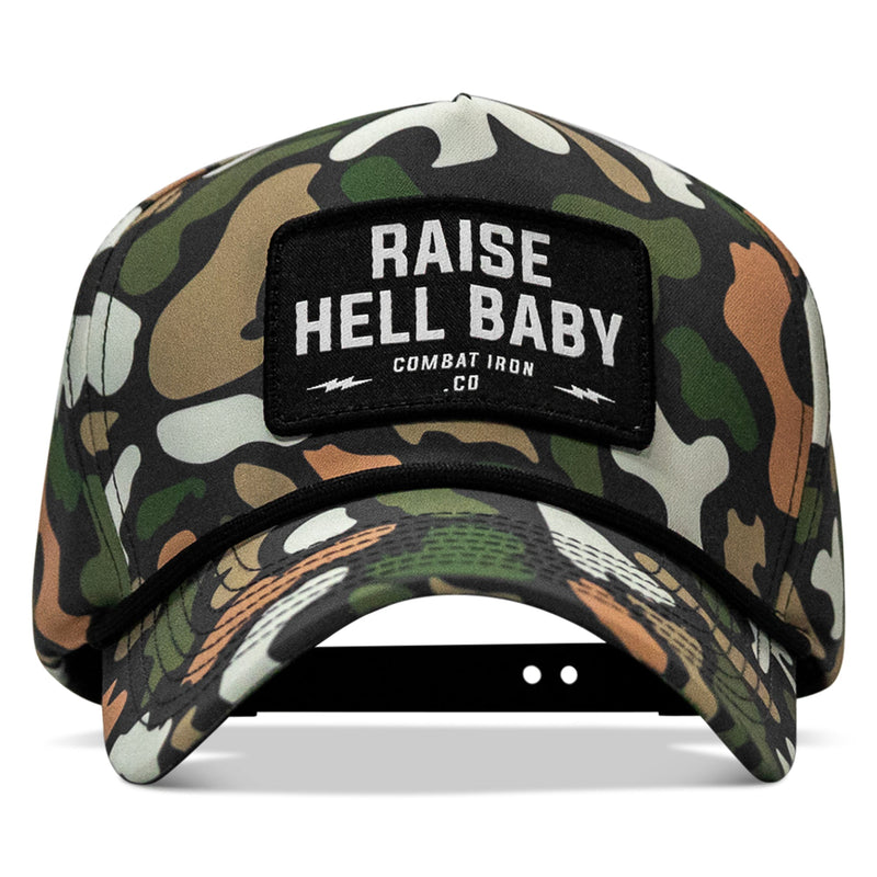 Load image into Gallery viewer, Raise Hell Baby Patch 5 Pannel Snapback
