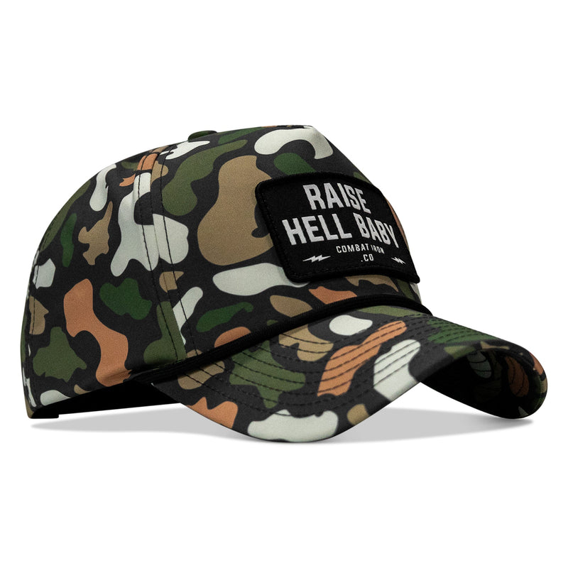 Load image into Gallery viewer, Raise Hell Baby Patch 5 Pannel Snapback
