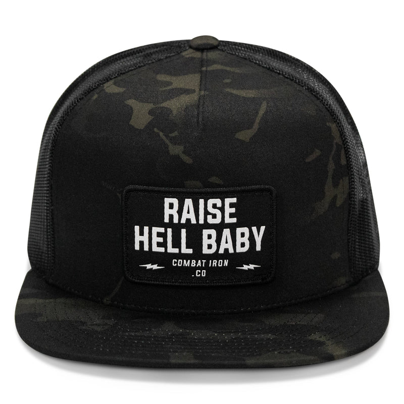 Load image into Gallery viewer, Raise Hell Baby Patch. Flatbill Hat
