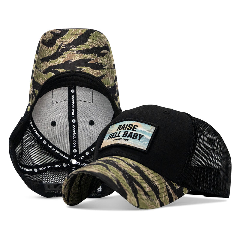 Load image into Gallery viewer, Raise Hell Baby Sunset Patch Original Ripstop Snapback Hat
