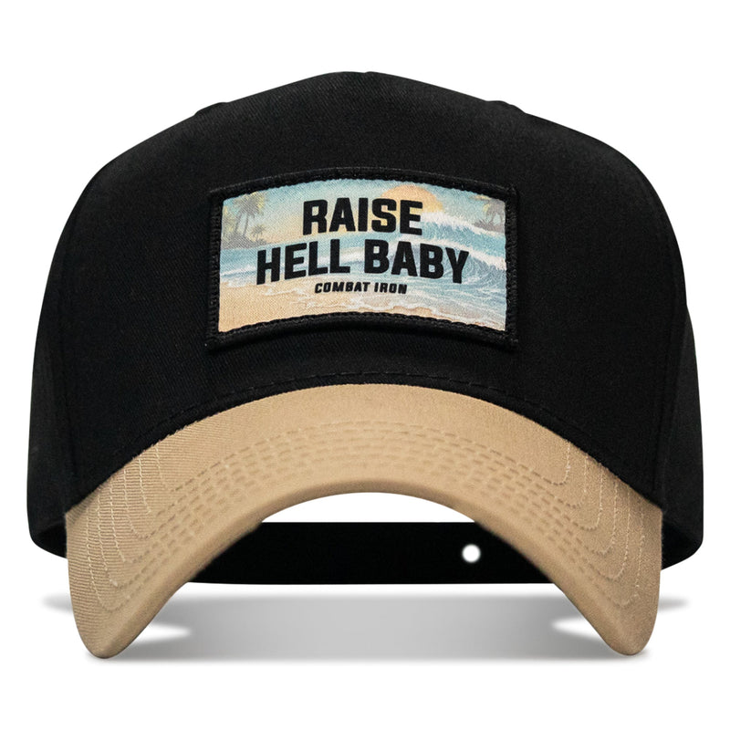 Load image into Gallery viewer, Raise Hell Baby Sunset Patch Snapback Hat
