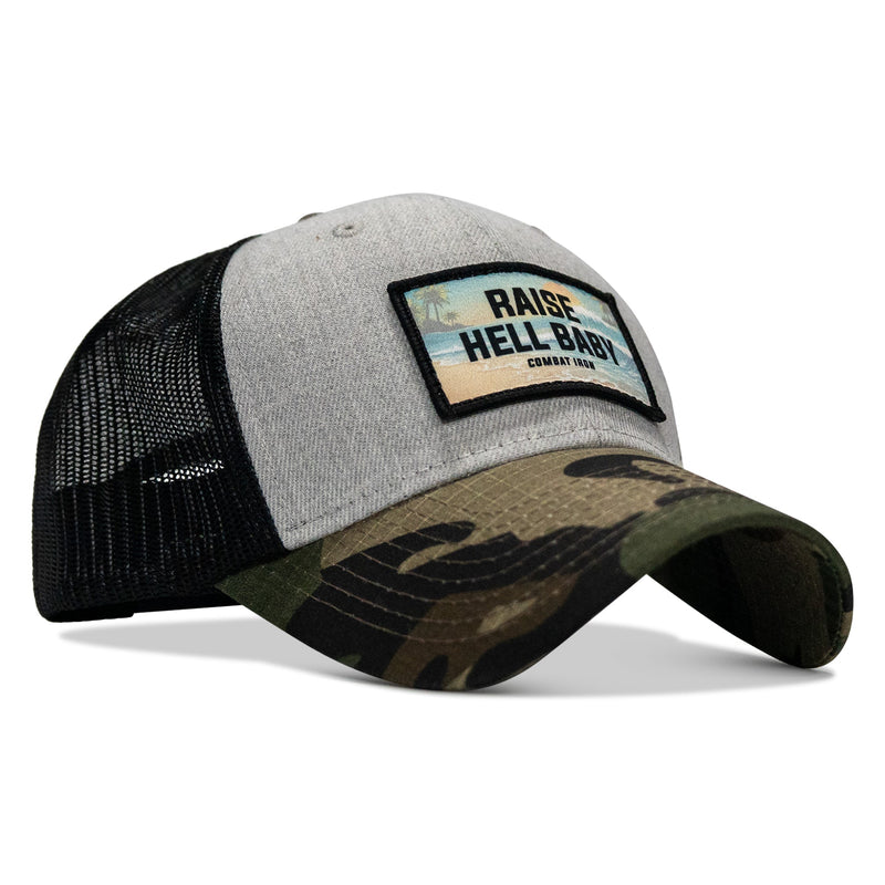 Load image into Gallery viewer, Raise Hell Baby Sunset Patch Original Ripstop Snapback Hat
