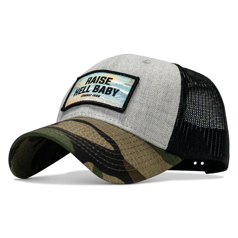 Load image into Gallery viewer, Raise Hell Baby Sunset Patch Original Ripstop Snapback Hat

