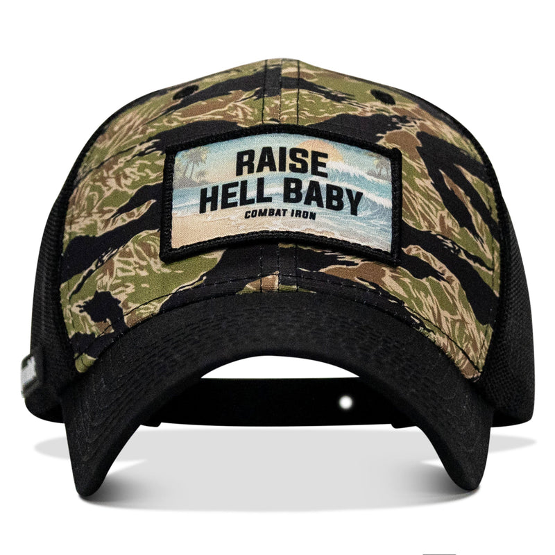 Load image into Gallery viewer, Raise Hell Baby Sunset Patch Original Ripstop Snapback Hat
