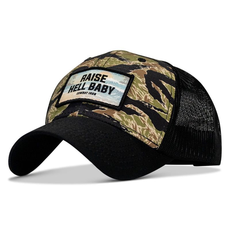 Load image into Gallery viewer, Raise Hell Baby Sunset Patch Original Ripstop Snapback Hat
