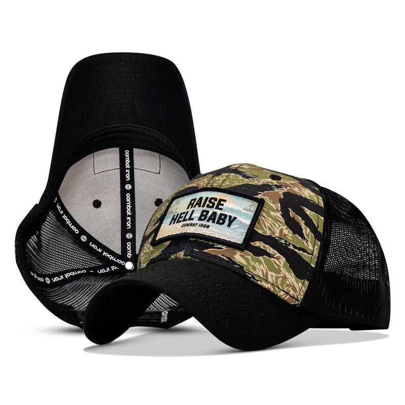 Load image into Gallery viewer, Raise Hell Baby Sunset Patch Original Ripstop Snapback Hat
