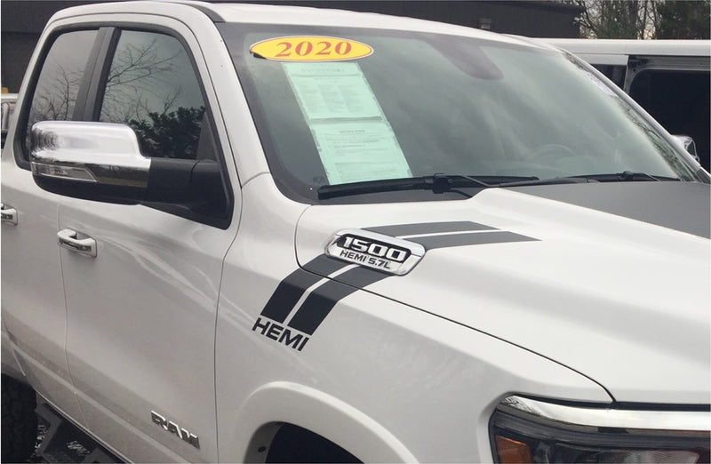 Load image into Gallery viewer, &quot;HEMI&quot; Fender Slash Decals for 2019-2024 Dodge Ram 1500 (x2)
