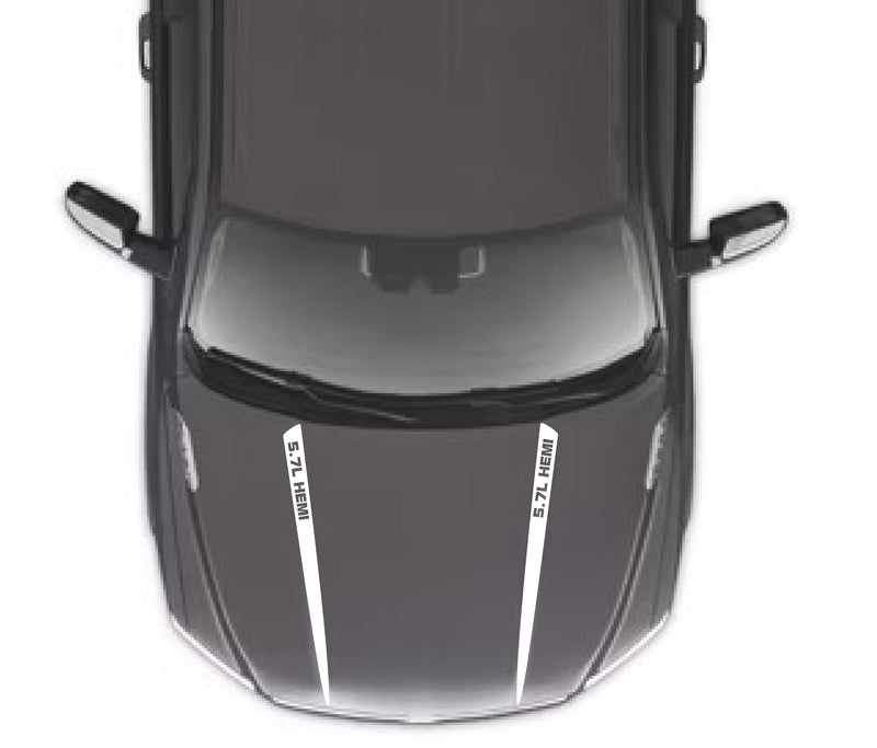 Load image into Gallery viewer, &quot;5.7L HEMI&quot; Hood Spear Decals for 2009-2021 Dodge Ram 1500
